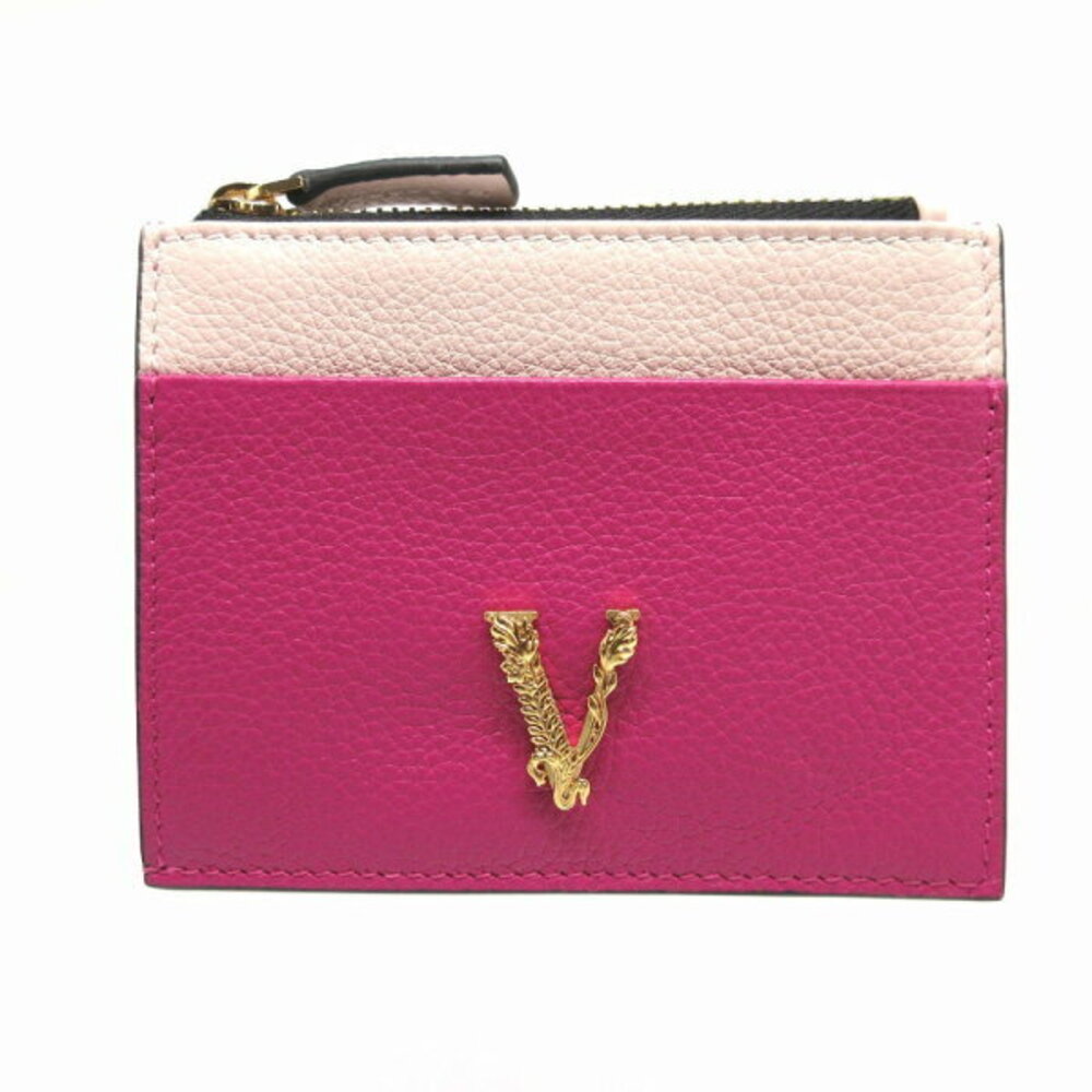 Versace Virtus Leather Pink Fragment Wallet Card Coin